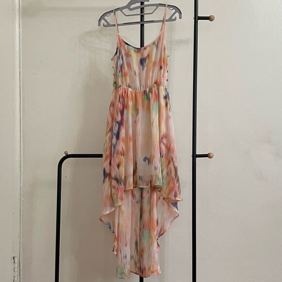 Forever 21 | Multi Watercolor Color Hi Low Dress | Size S - Picture 1 of 3